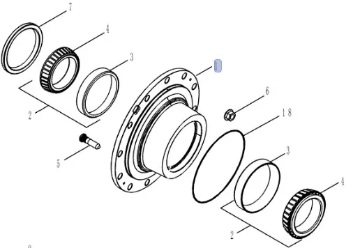 87674604 - Ступица борт. моста пер. DS 5кл. TGT8./Mg.